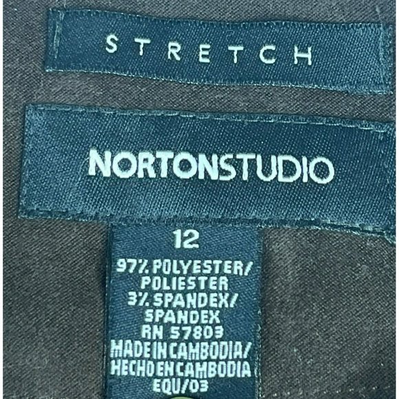 Nortonstudio Midi Skirt Women's 12 Stretch Brown Polyester Spandex Spring Busine - Picture 4 of 5